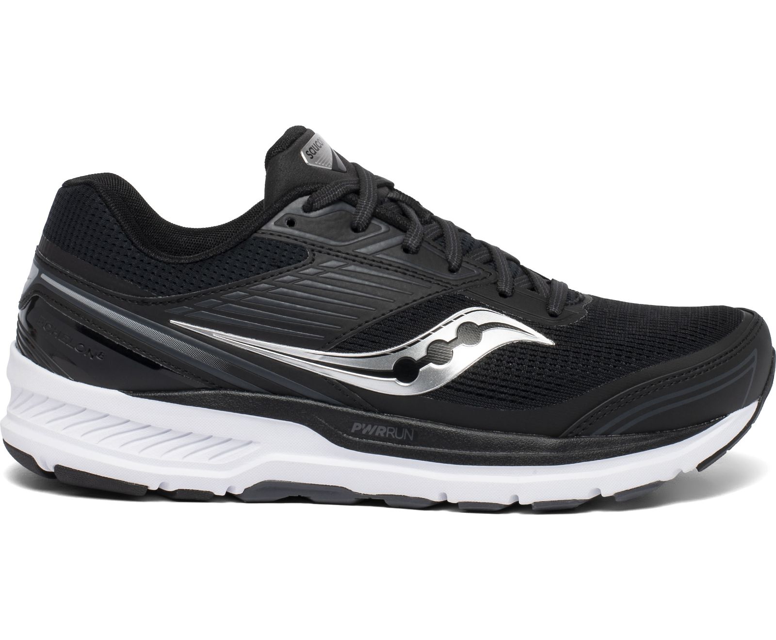 Saucony Echelon 8 Men\'s Running Shoes Black / White | Canada 457GSOL